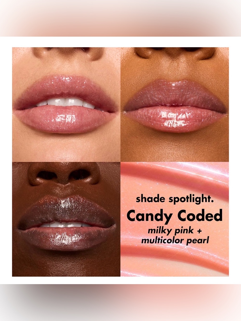 ELF Candy Coded Sheer Milky Pink Gloss with Multicolor Pearl